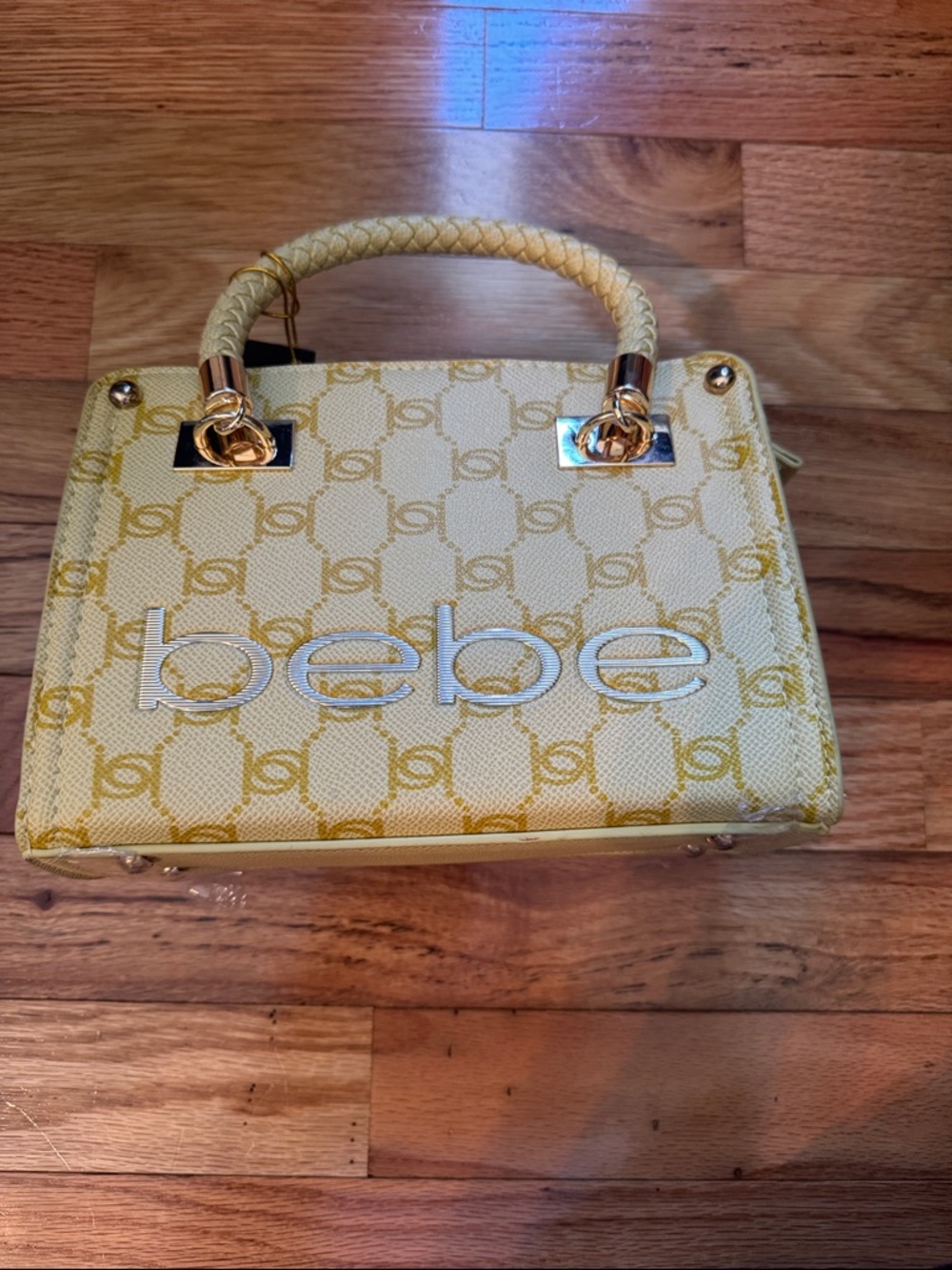 NWT Bebe Briella Small Satchel Bag Blonde (Yellow) - Picture 4 of 14